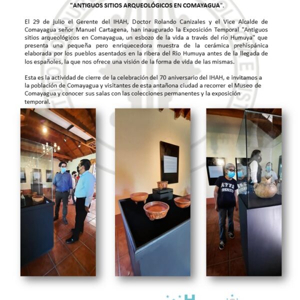 El Museo de Comayagua inaugura la exposición temporal “Antiguos Sitios Arqueológicos en Comayagua”