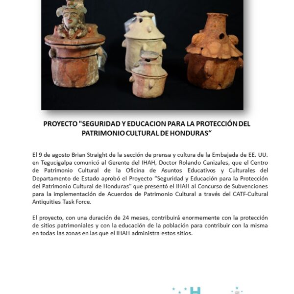 Proyecto Seguridad y Educación para la protección del Patrimonio Cultural de Honduras